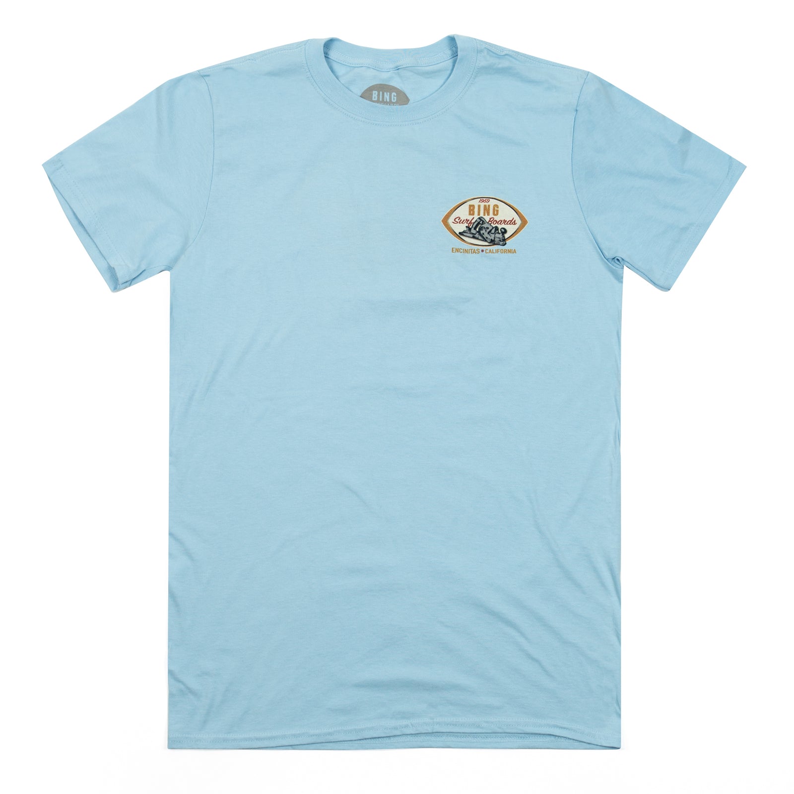BING PLANER Premium S/S T-Shirt - Light Blue - Bing Surfboards