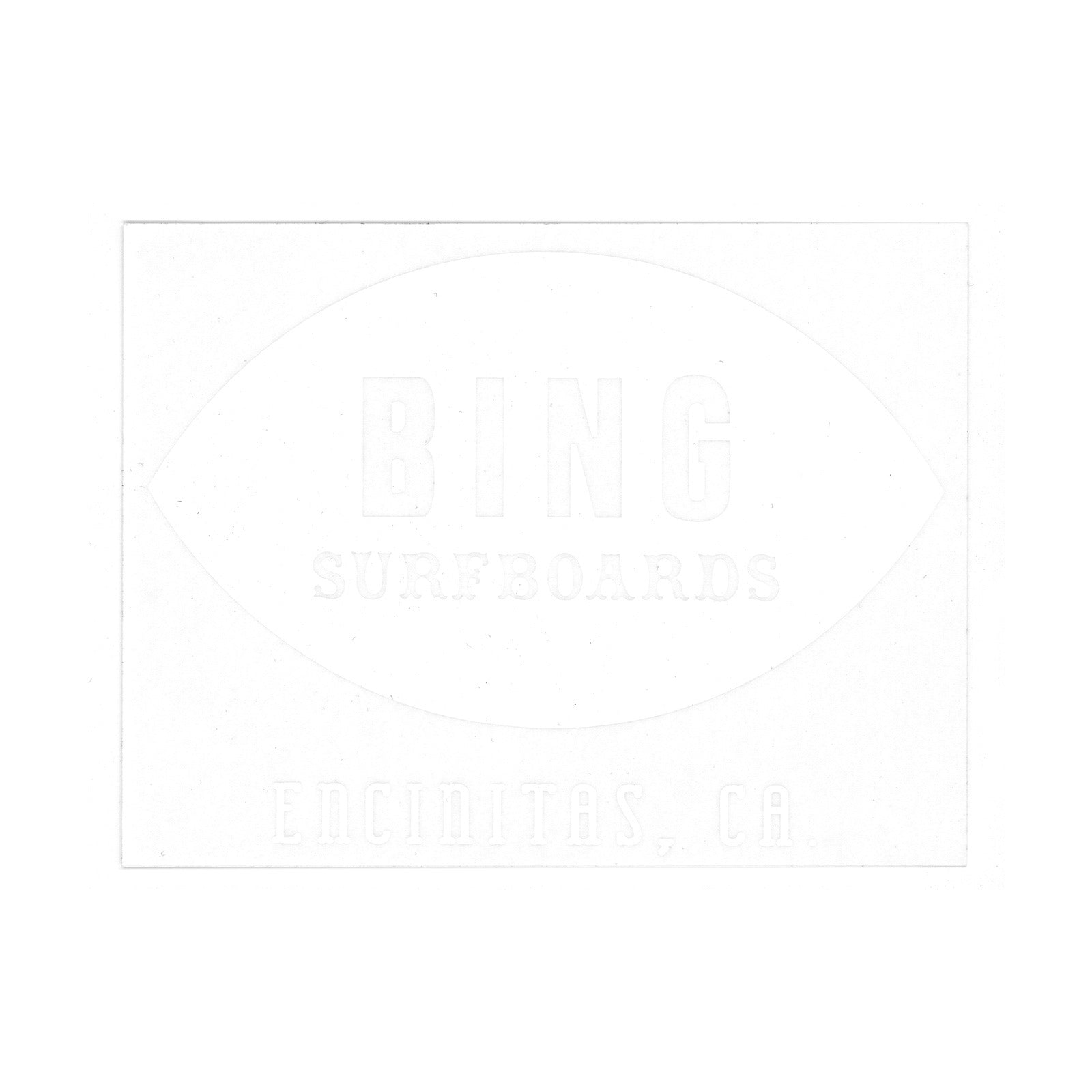 CLASSIC ENCINITAS STICKER WHITE - Bing Surfboards