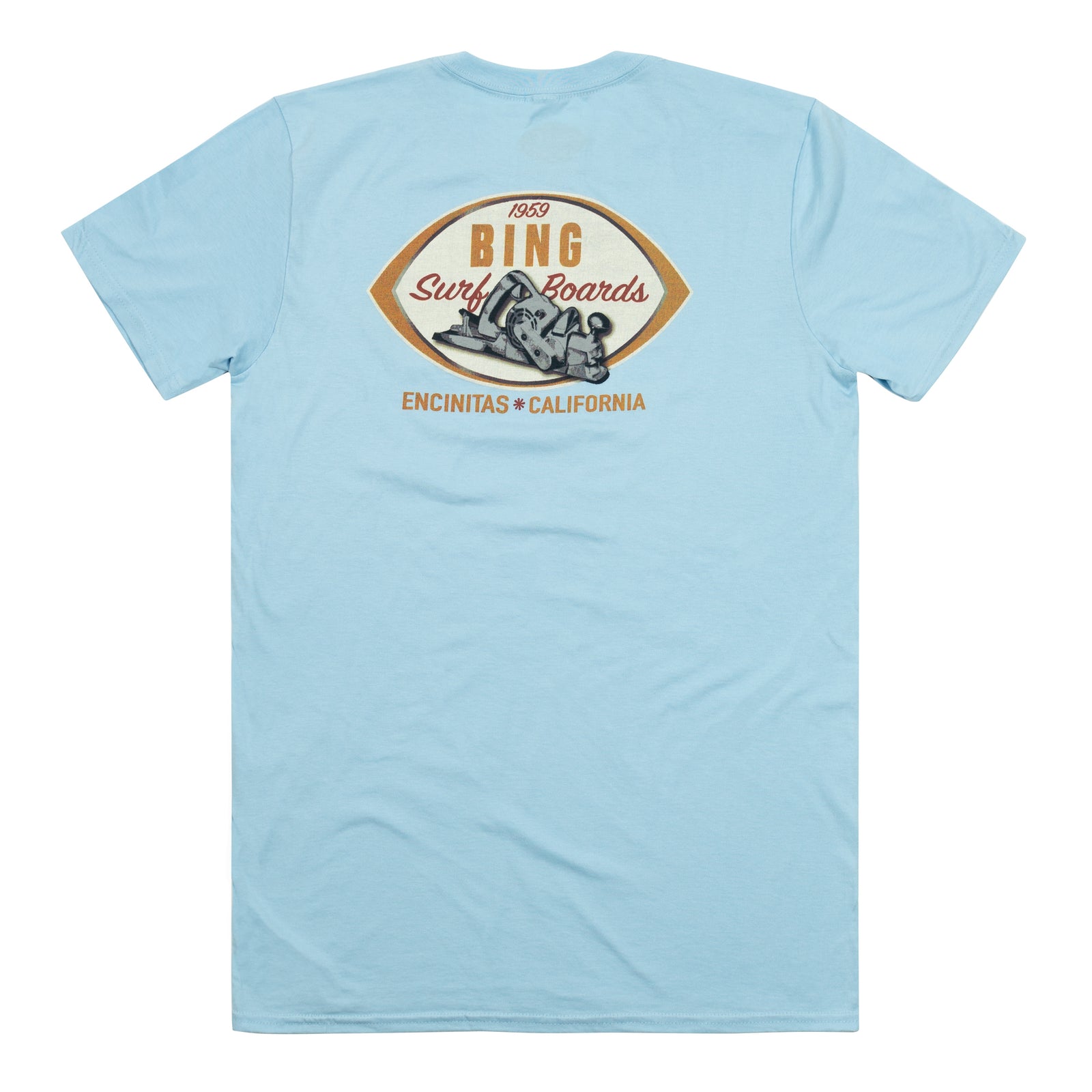 BING PLANER Premium S/S T-Shirt - Light Blue - Bing Surfboards