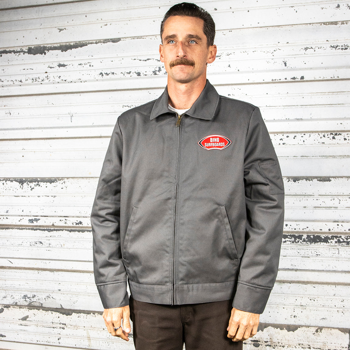 BING NOSERIDER MECHANIC JACKET - GREY - Bing Surfboards