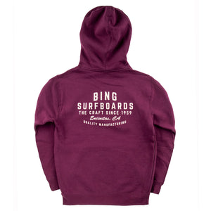 QUALITY MANUFACTURING Premium Hooded Sweatshirt - Maroon - Bing Surfboards