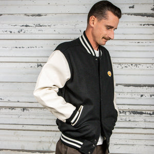 BING 1965 LETTERMAN JACKET - BLACK/WHITE - Bing Surfboards