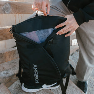 AMFIBION SHORELINE CHANGING BACKPACK - BLACK - Bing Surfboards