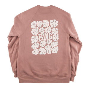 FLOWER POWER Premium Crew Sweatshirt - Mauve - Bing Surfboards