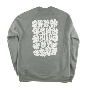 FLOWER POWER Premium Crew Sweatshirt - Blue Storm - Bing Surfboards