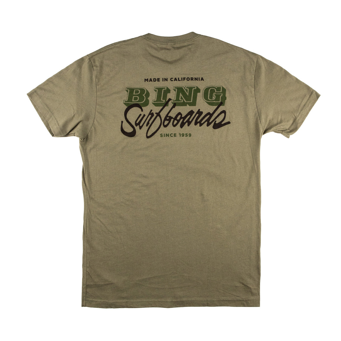 VAN SCRIPT Premium S/S T-Shirt - Military Green - Bing Surfboards