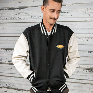 BING 1965 LETTERMAN JACKET - BLACK/WHITE - Bing Surfboards