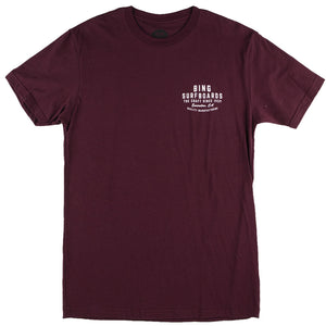 Quality Manufacturing Premium S/S T-Shirt- Maroon - Bing Surfboards
