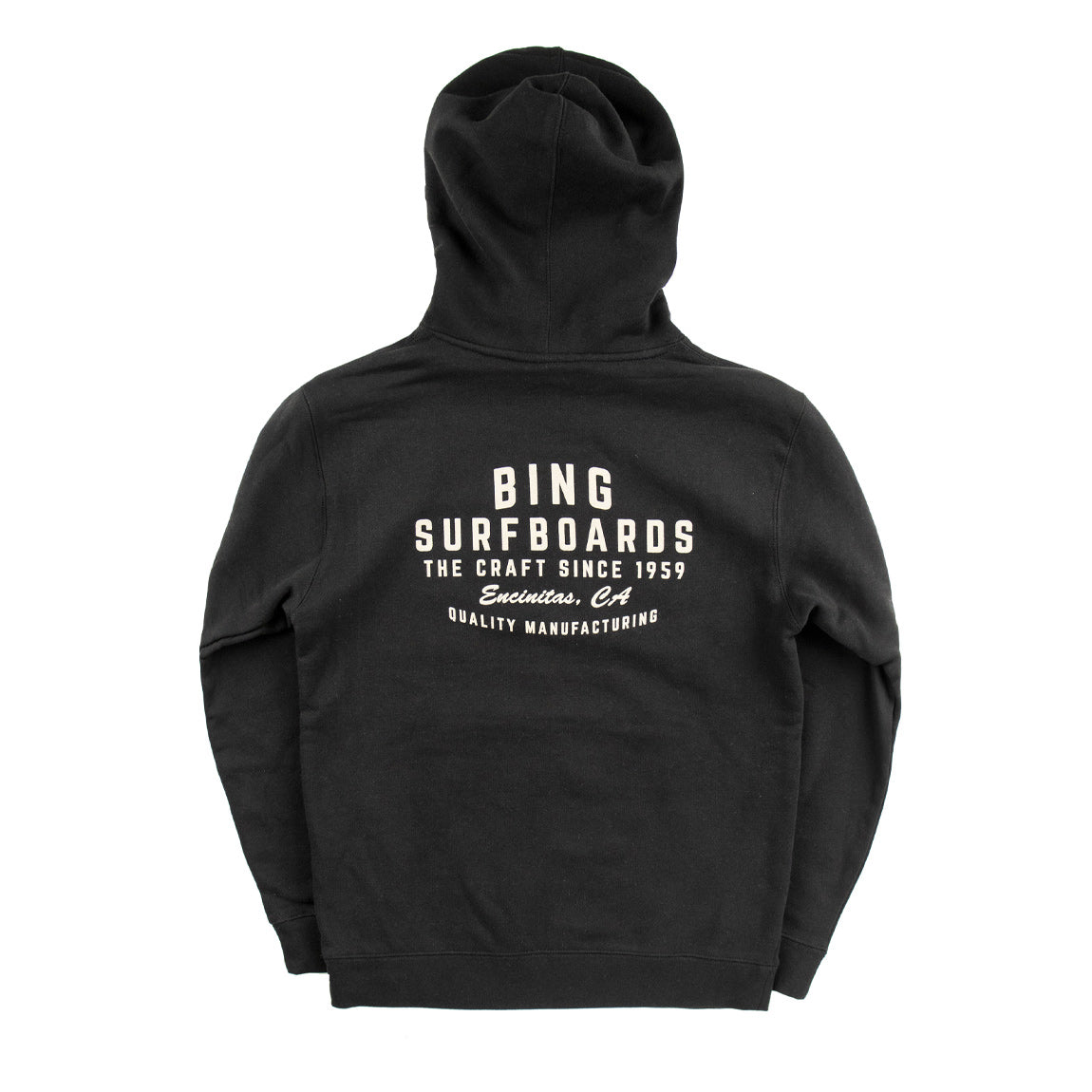 QUALITY MANUFACTURING Premium Hooded Sweatshirt - Black - Bing Surfboards