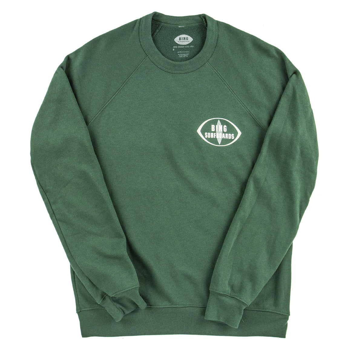 ORIGINAL BING 2.0 Premium Crew Sweatshirt - Forest - Bing Surfboards