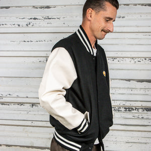 BING 1965 LETTERMAN JACKET - BLACK/WHITE - Bing Surfboards