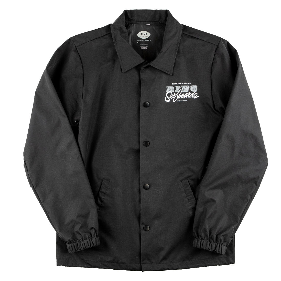 VAN SCRIPT Coaches Jacket Black - Bing Surfboards