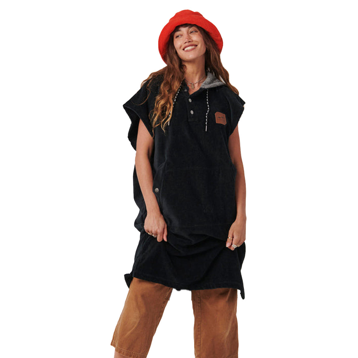 SLOWTIDE DIGS PONCHO - BLACK - Bing Surfboards