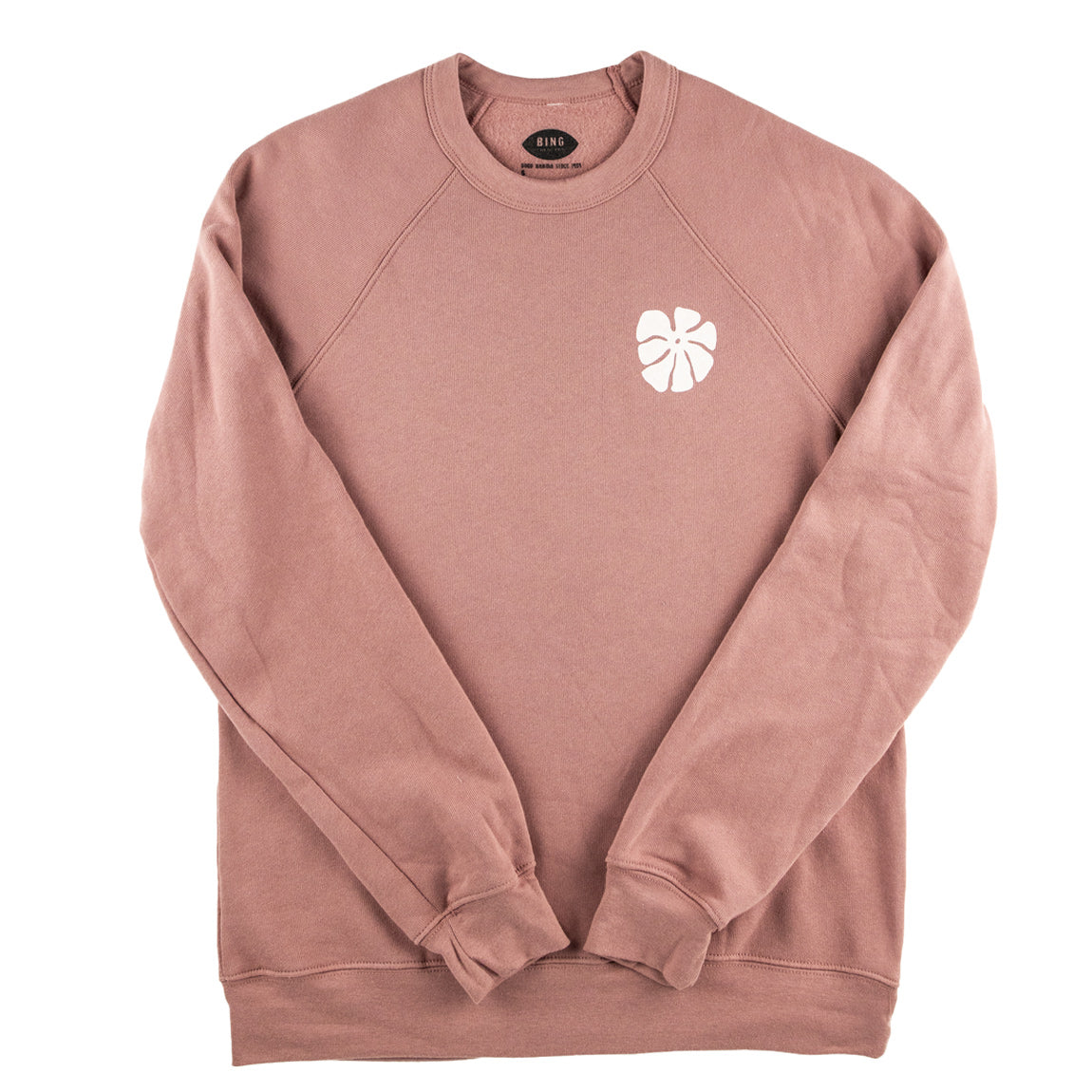 FLOWER POWER Premium Crew Sweatshirt - Mauve - Bing Surfboards