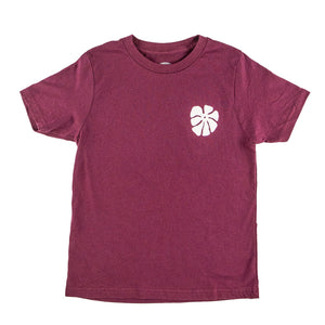 FLOWER POWER Premium Kids S/S T-Shirt - Maroon - Bing Surfboards