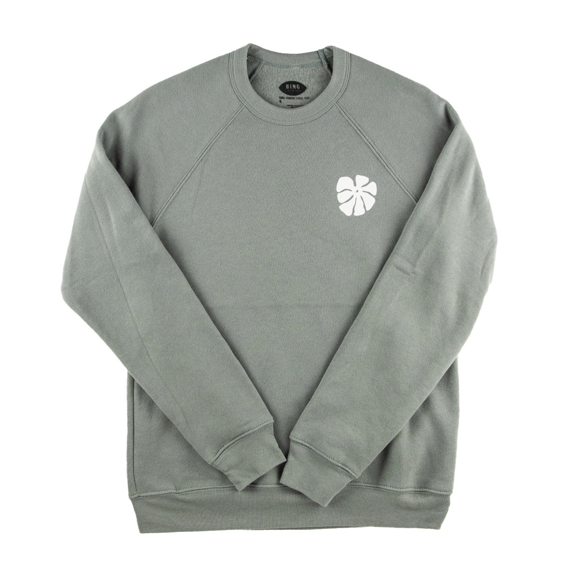 FLOWER POWER Premium Crew Sweatshirt - Blue Storm - Bing Surfboards